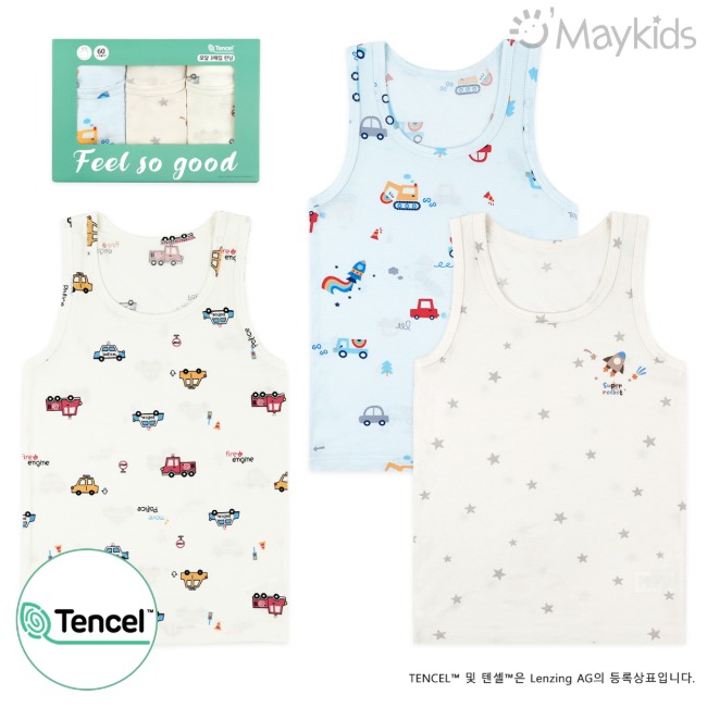 Non-fluorescent Action Dream Car Boy's 3-Pack Modal Tank Top