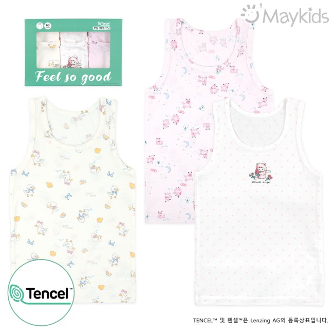 Non-fluorescent Flower Dream Girl's 3-Pack Modal Tank Top