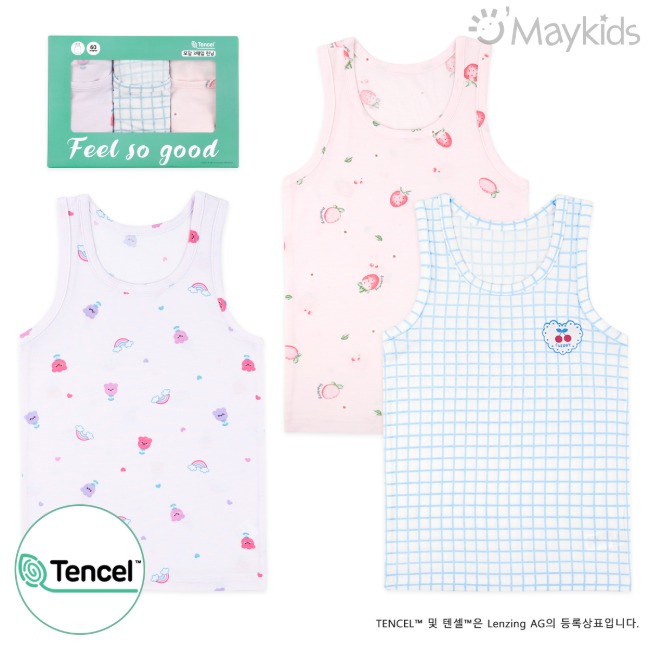 Non-fluorescent Awesome Berry Girl's 3-Pack Modal Tank Top