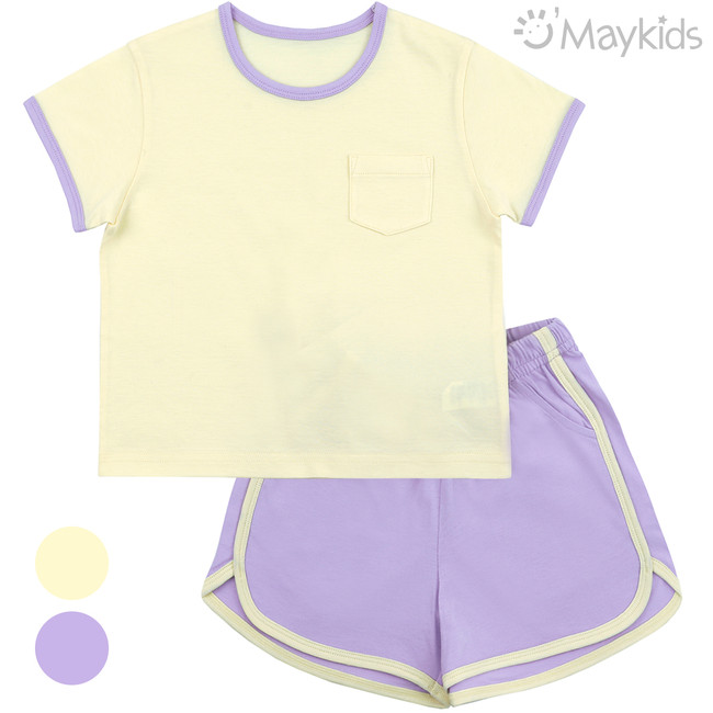Non-fluorescent May Lemon Purple - Half Length Lounge Set