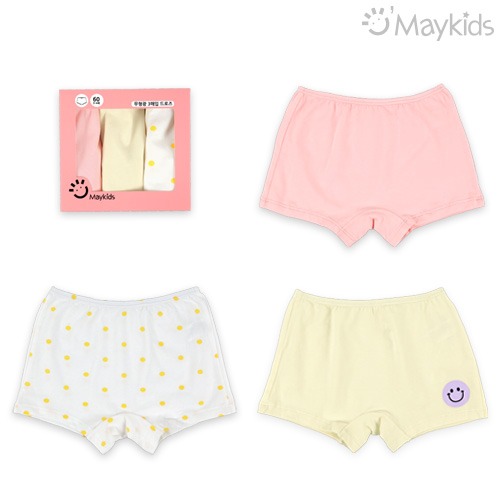 Maykids Girls' Bright Smile Drawers (3-Pack) - 韓國童裝代購主圖