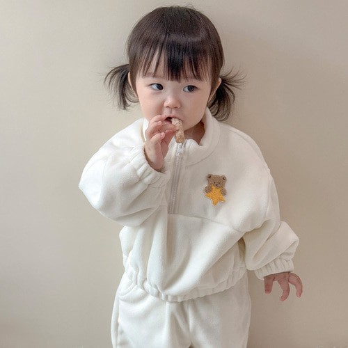 25F/W DTD童心綿綿人物系列-搖粒絨半開襟套裝