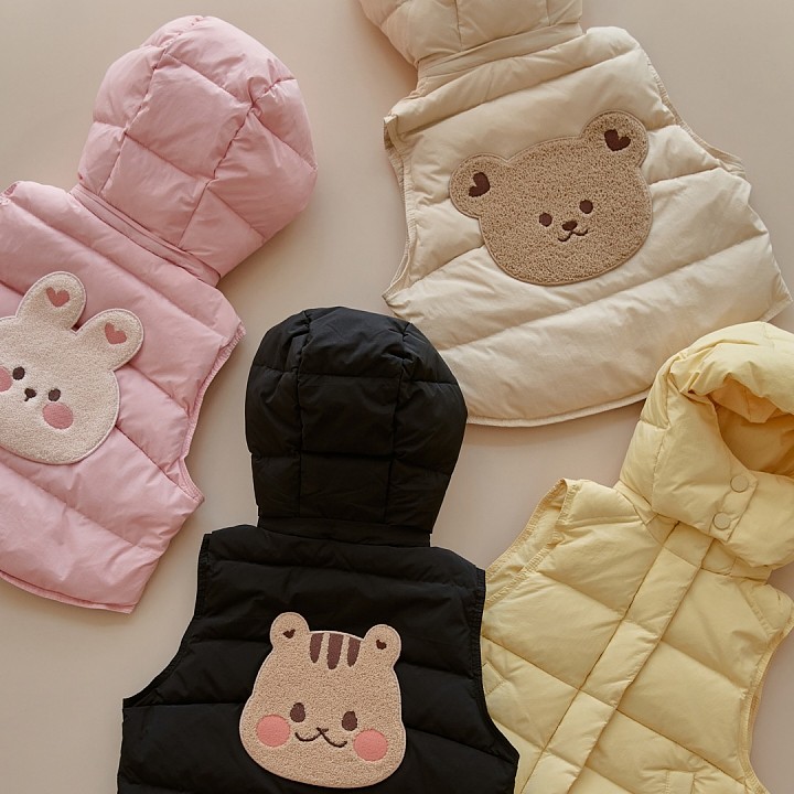 25F/W DTD萌萌大圓臉可拆卸連帽鴨絨保暖背心