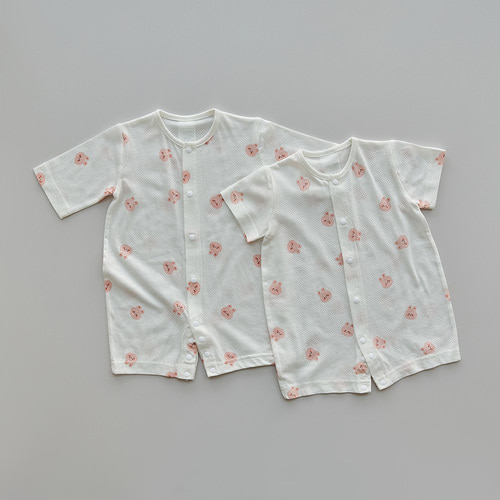PURE WHITE圓圓臉鏤空系列-竹纖維連體服(短袖/七分袖)
