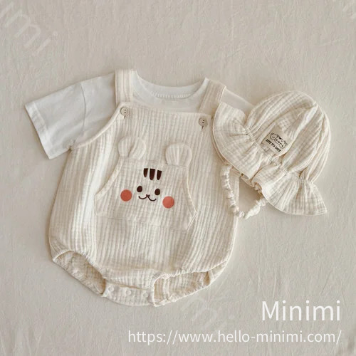 DOT TO DOT 26S/S DTD奶萌人物系列🍼-棉紗背帶爬服(娃娃帽需另外購買) 細節圖 2