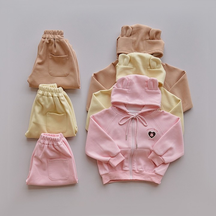 25F/W DTD立體熊耳暖心小窩~連帽衛衣上下套裝