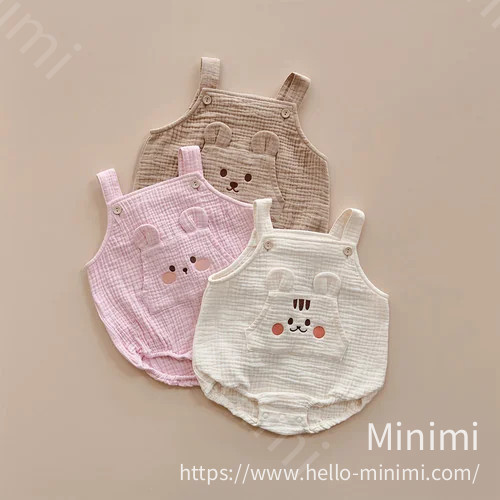 DOT TO DOT 26S/S DTD奶萌人物系列🍼-棉紗背帶爬服(娃娃帽需另外購買) 細節圖 1