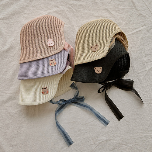 25S/S DTD蕾絲繫繩波奈特草帽