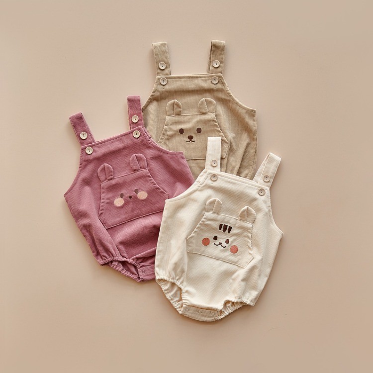 25F/W DTD暖燈芯絨系列-萌耳背帶爬服