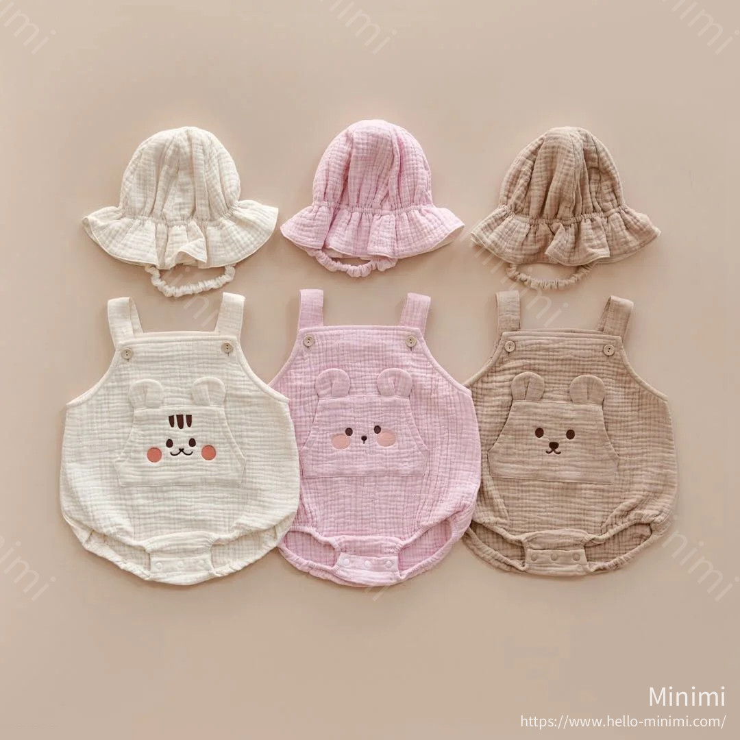 DOT TO DOT 26S/S DTD奶萌人物系列🍼-棉紗背帶爬服(娃娃帽需另外購買) 細節圖 5