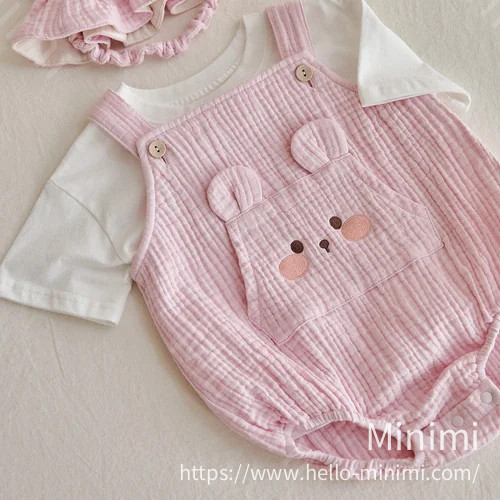 DOT TO DOT 26S/S DTD奶萌人物系列🍼-棉紗背帶爬服(娃娃帽需另外購買) 細節圖 4