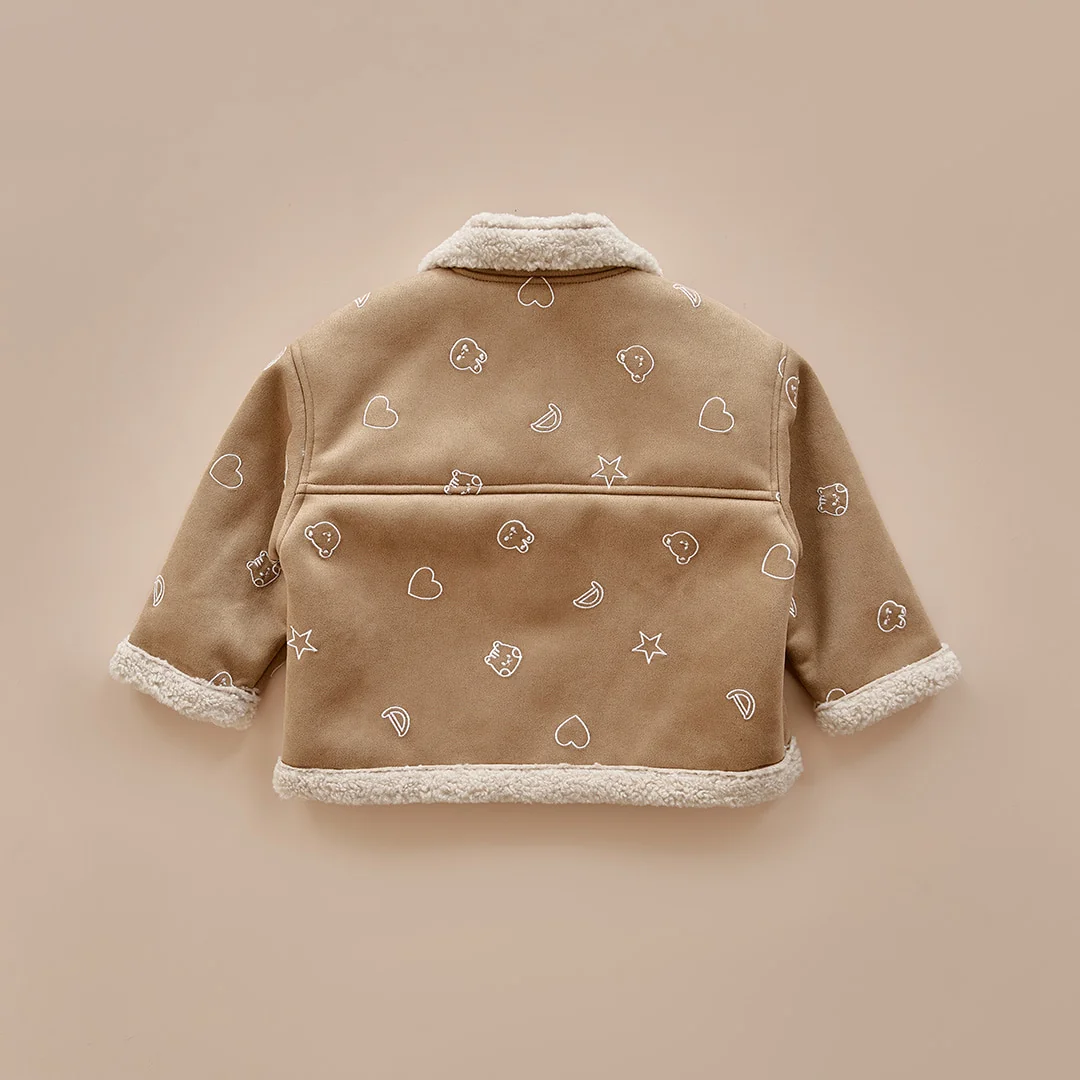 25F/W DTD玩轉人物系列-可洗刺繡翻皮毛夾克