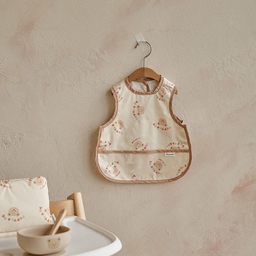 25F/W DTD Happy萌趣圓圓臉系列-防水輔食罩衣(無袖)