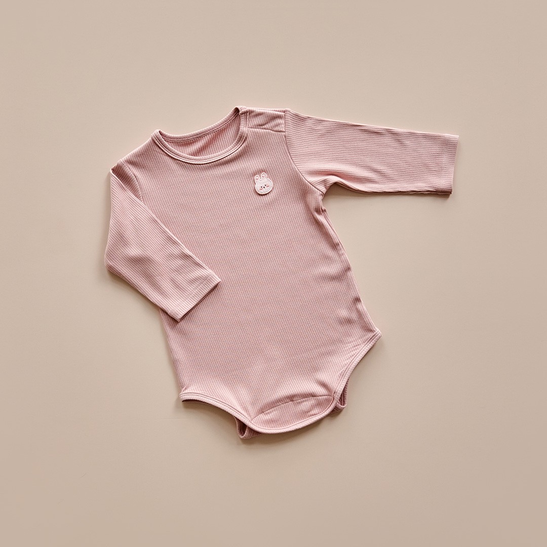 26S/S DTD一碰閉合磁扣系列🧲-羅紋彈性包屁衣