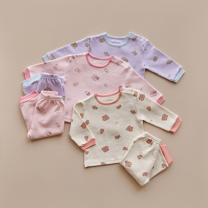 25F/W DTD親暱奶萌寶貝系列-絎縫棉居家上下套裝(全尺寸都是肩扣設計)