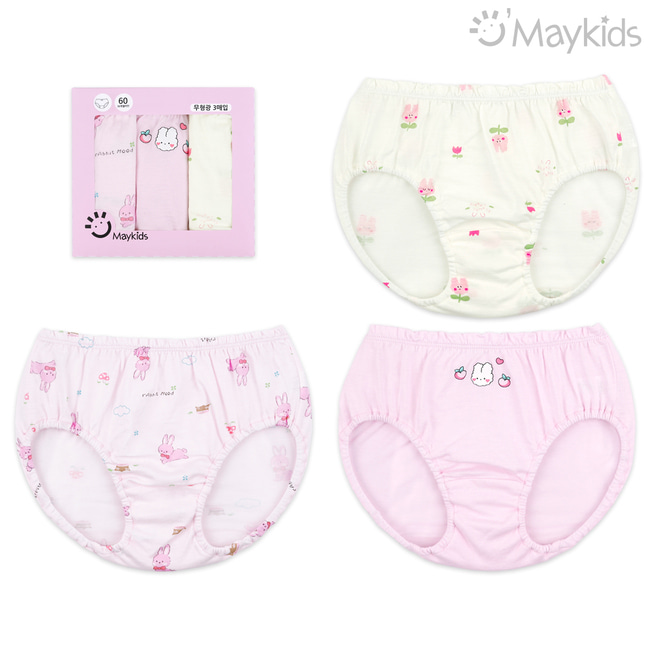 Milky Rabbit Girl's 3-Pack Briefs