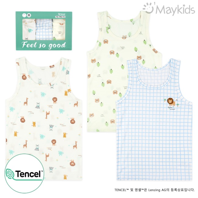 Non-fluorescent Mini Animal Boy's 3-Pack Modal Tank Top