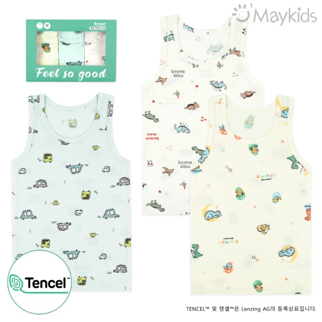 Non-fluorescent My Jurassic Boy's 3-Pack Modal Tank Top