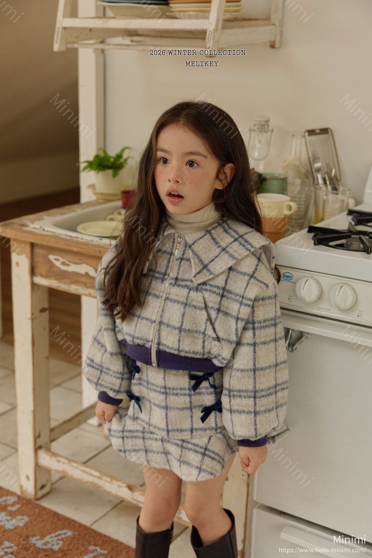 Melikey Wool Check Zip-up 細節圖 1