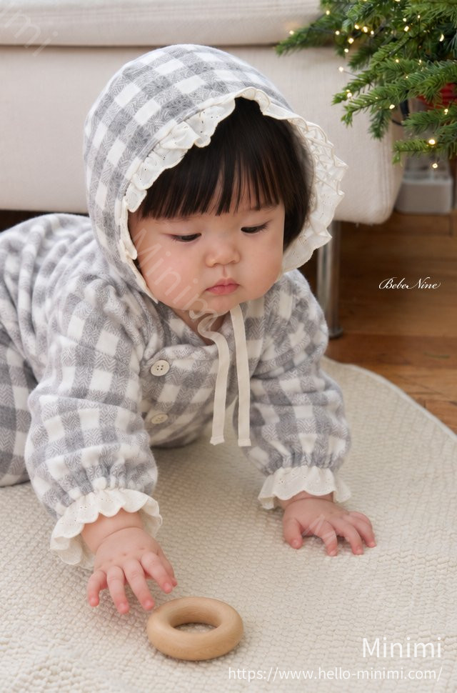 bebe nine Loopy Check Bonnet 細節圖 14