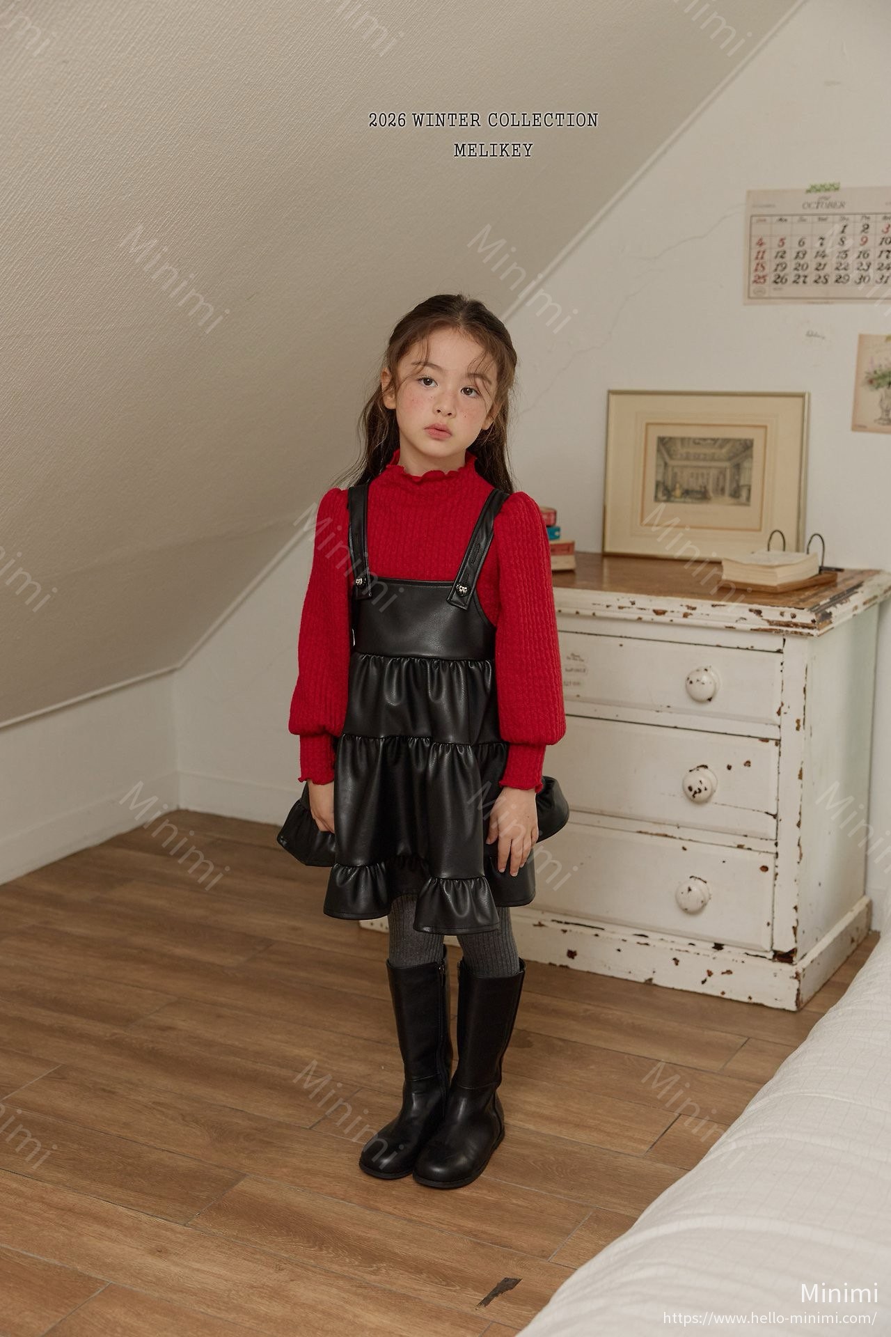 Melikey Chic Leather Tiered Dress 細節圖 16
