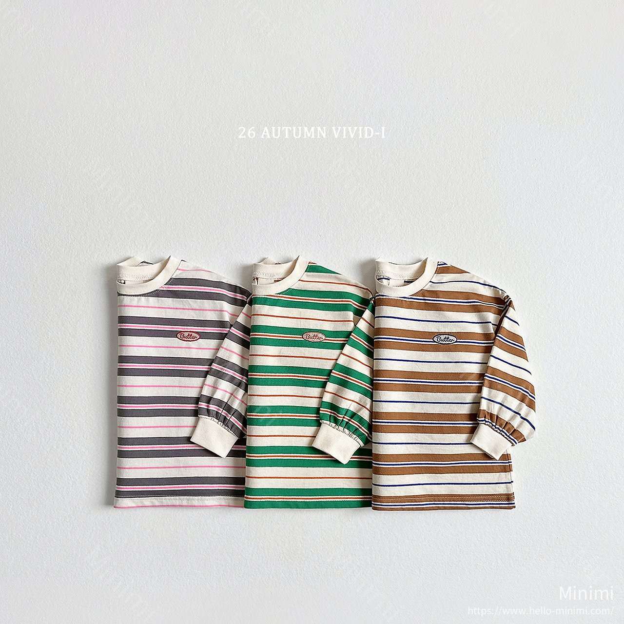 VIVID-I Butter Stripe T-shirt - 韓國童裝代購主圖