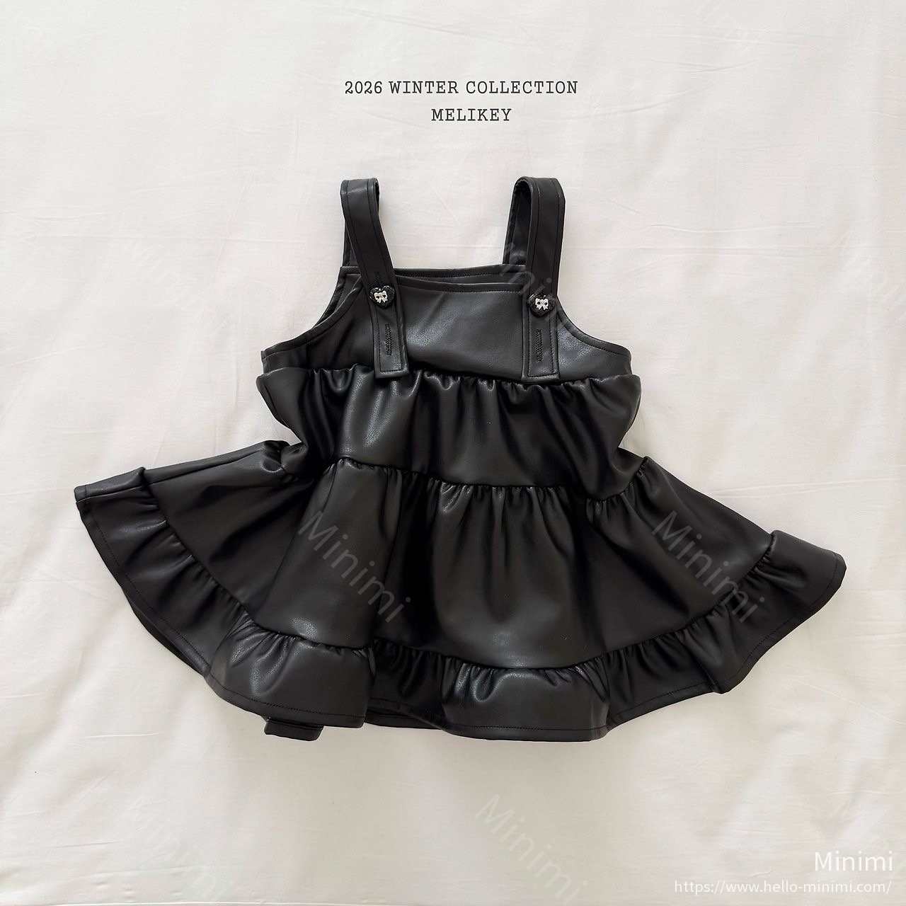 Melikey Chic Leather Tiered Dress 細節圖 20