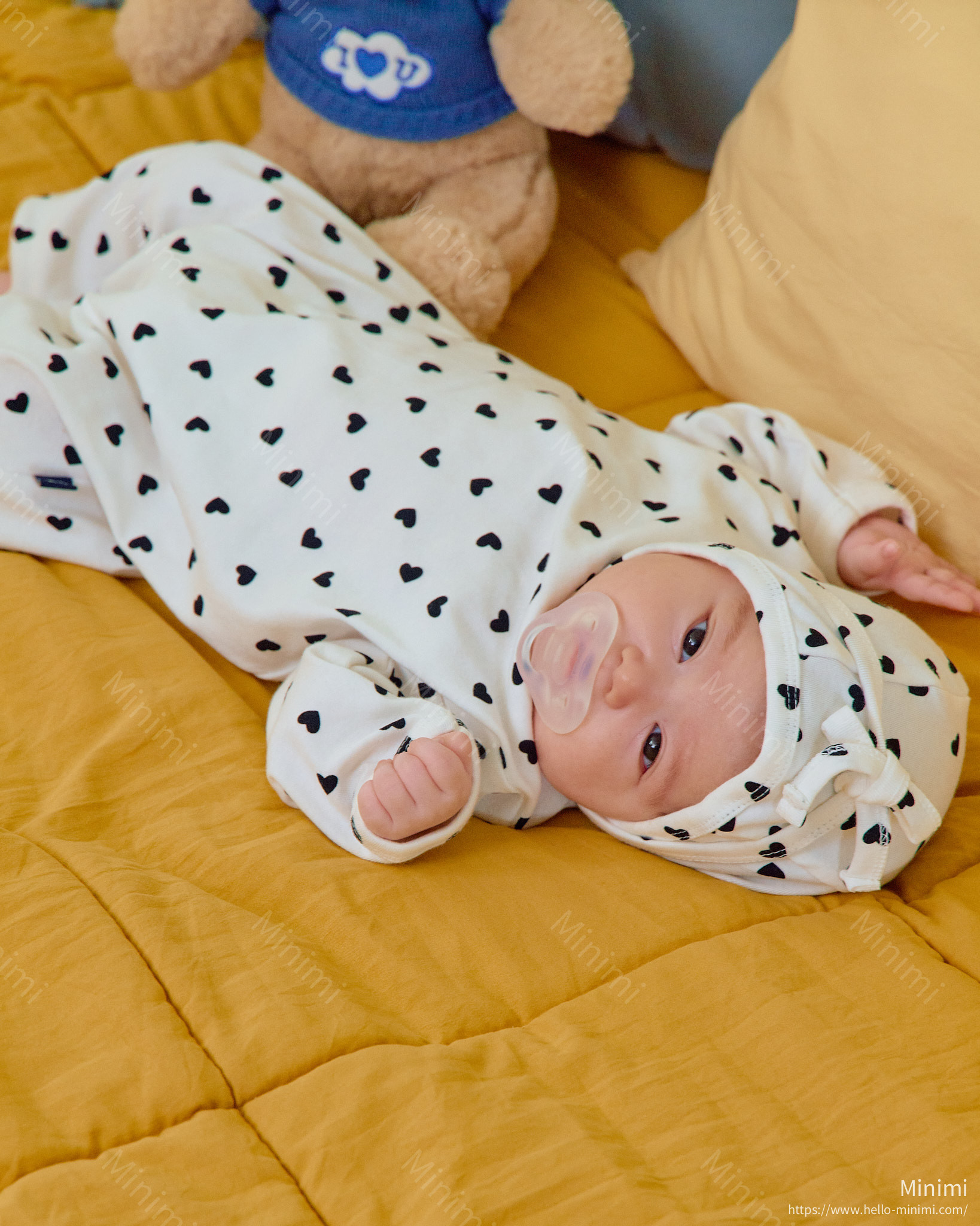 oott bebe Petite Heart Full Bodysuit + Bonnet Set 細節圖 17