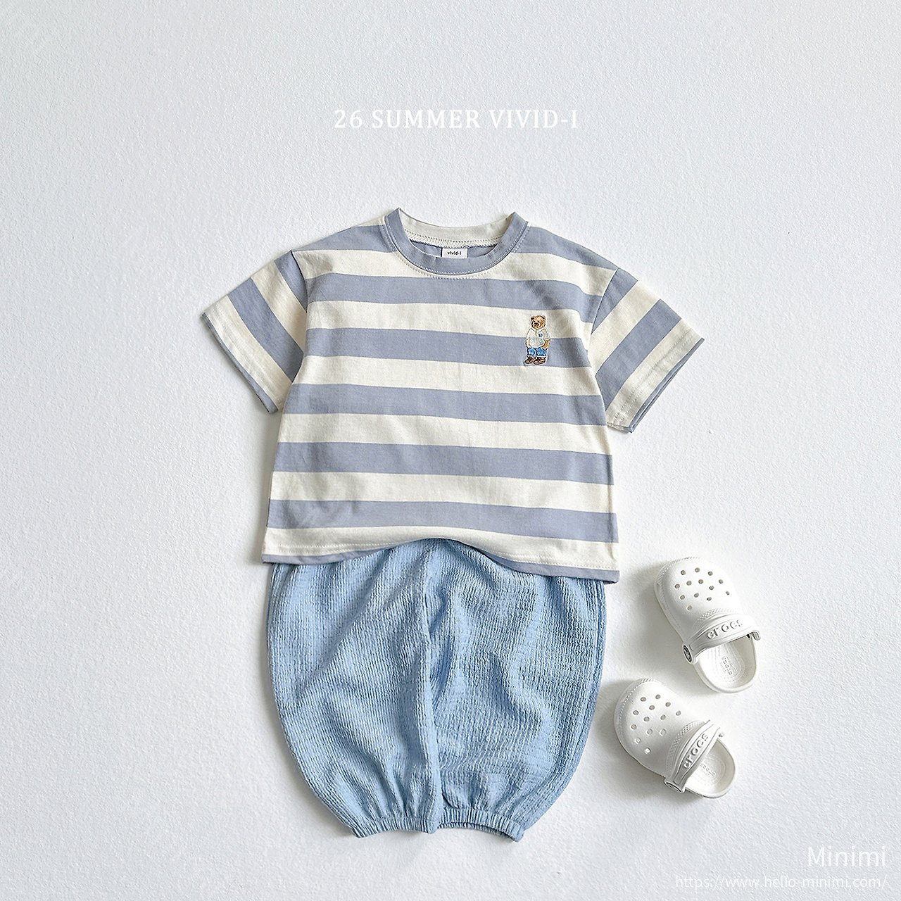 VIVID-I Bear Embroidery Striped Set 細節圖 10