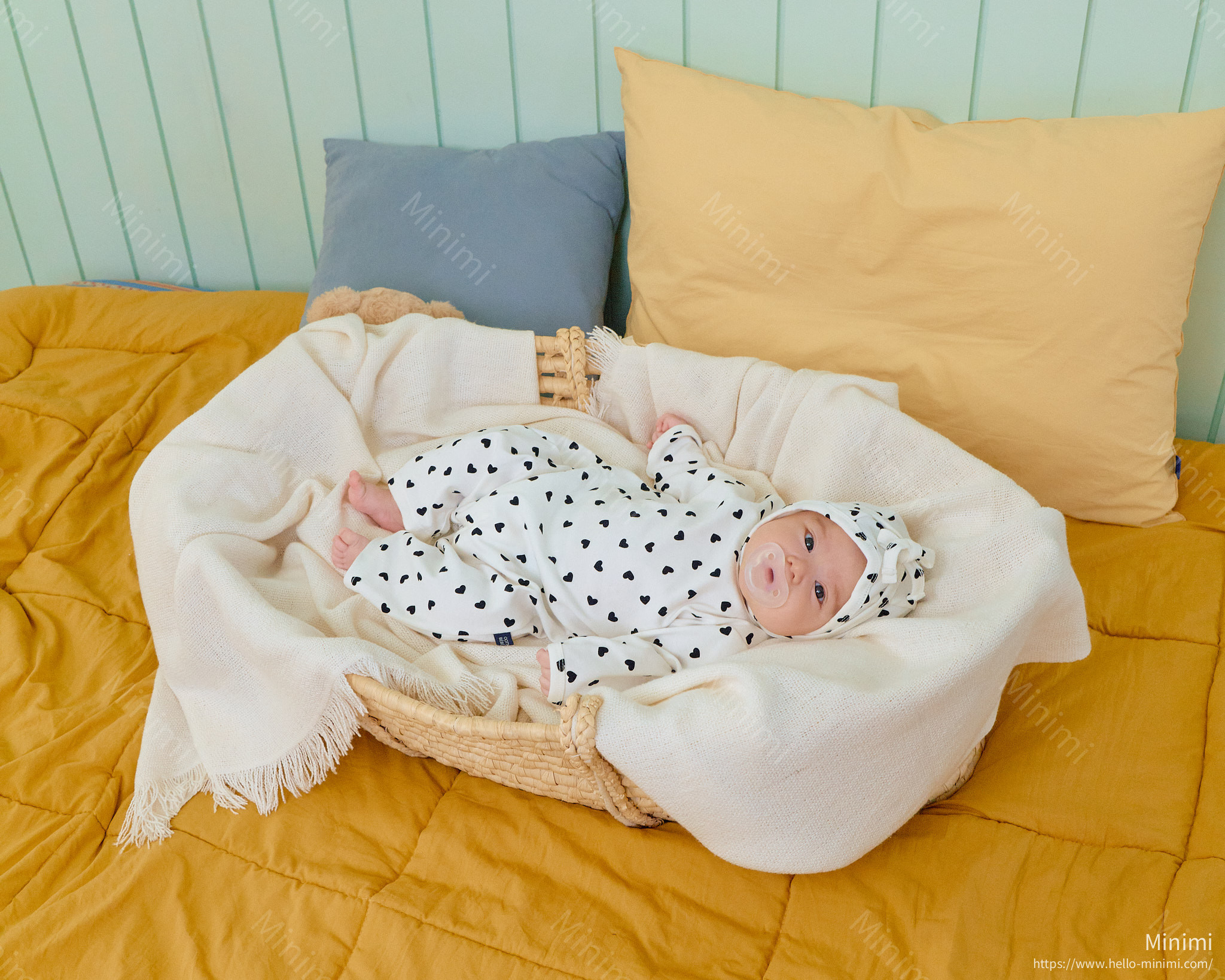oott bebe Petite Heart Full Bodysuit + Bonnet Set 細節圖 26