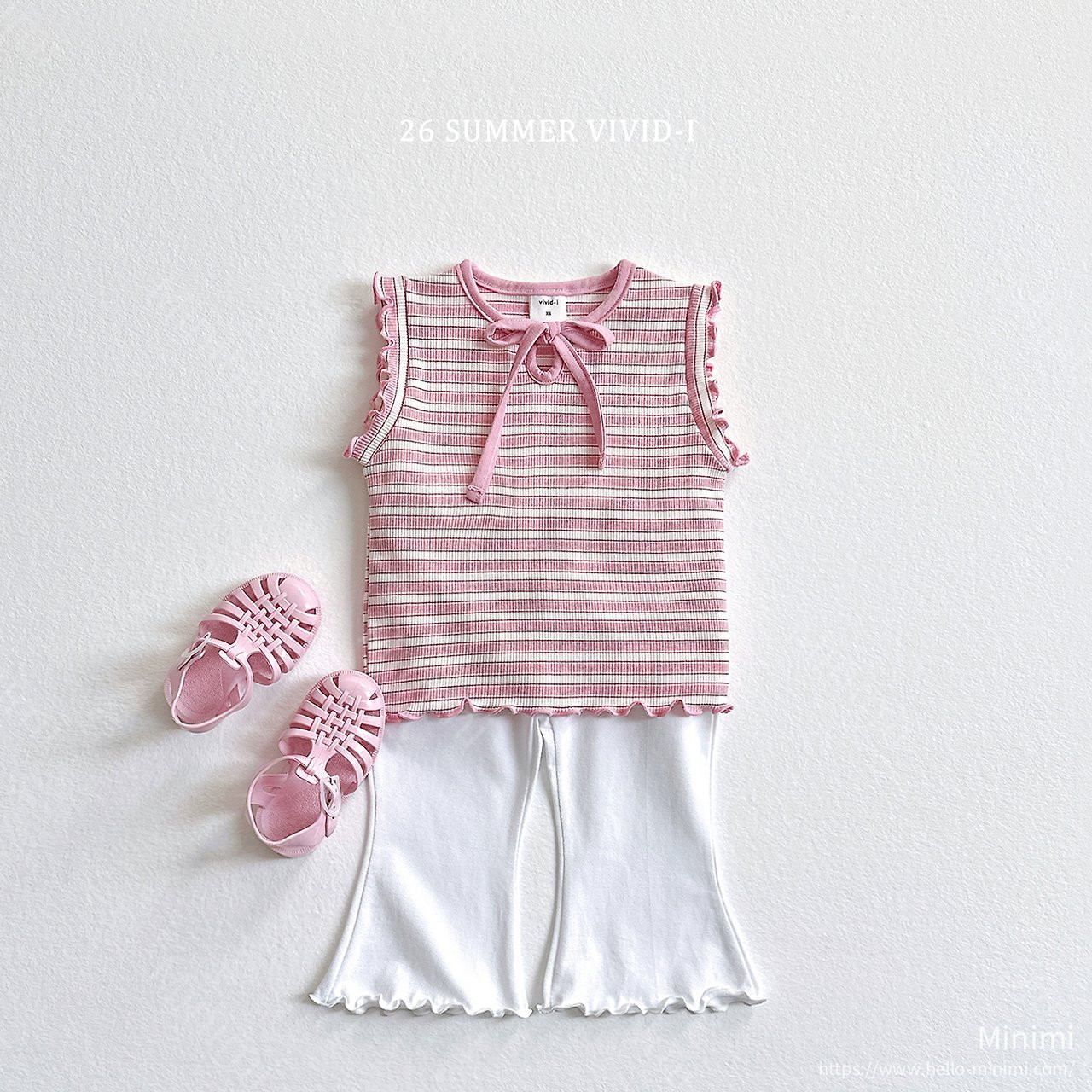 VIVID-I Ribbon Hole Striped Sleeveless Top 細節圖 17
