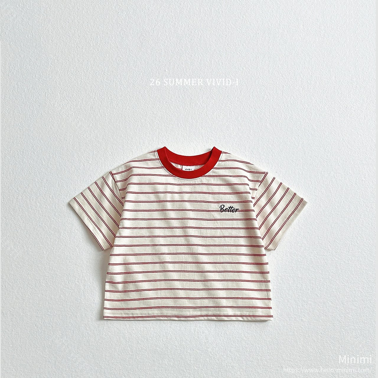 VIVID-I Better Embroidery Striped T-Shirt 細節圖 2