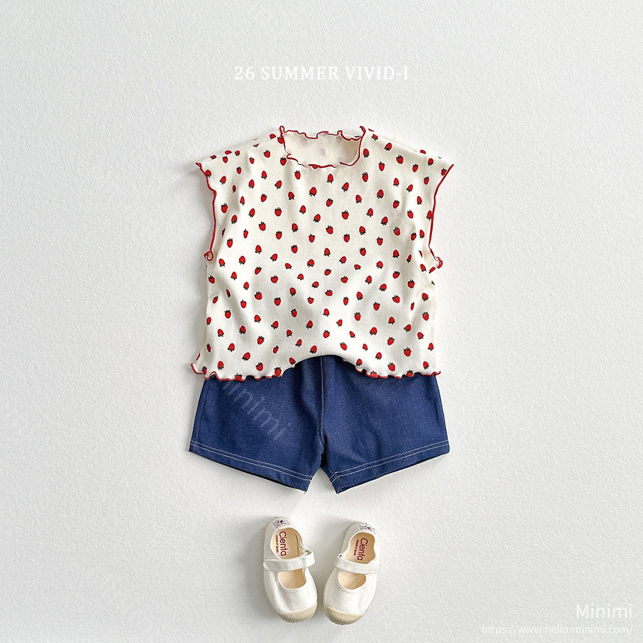 VIVID-I Strawberry Dot Fluted T-Shirt 細節圖 5