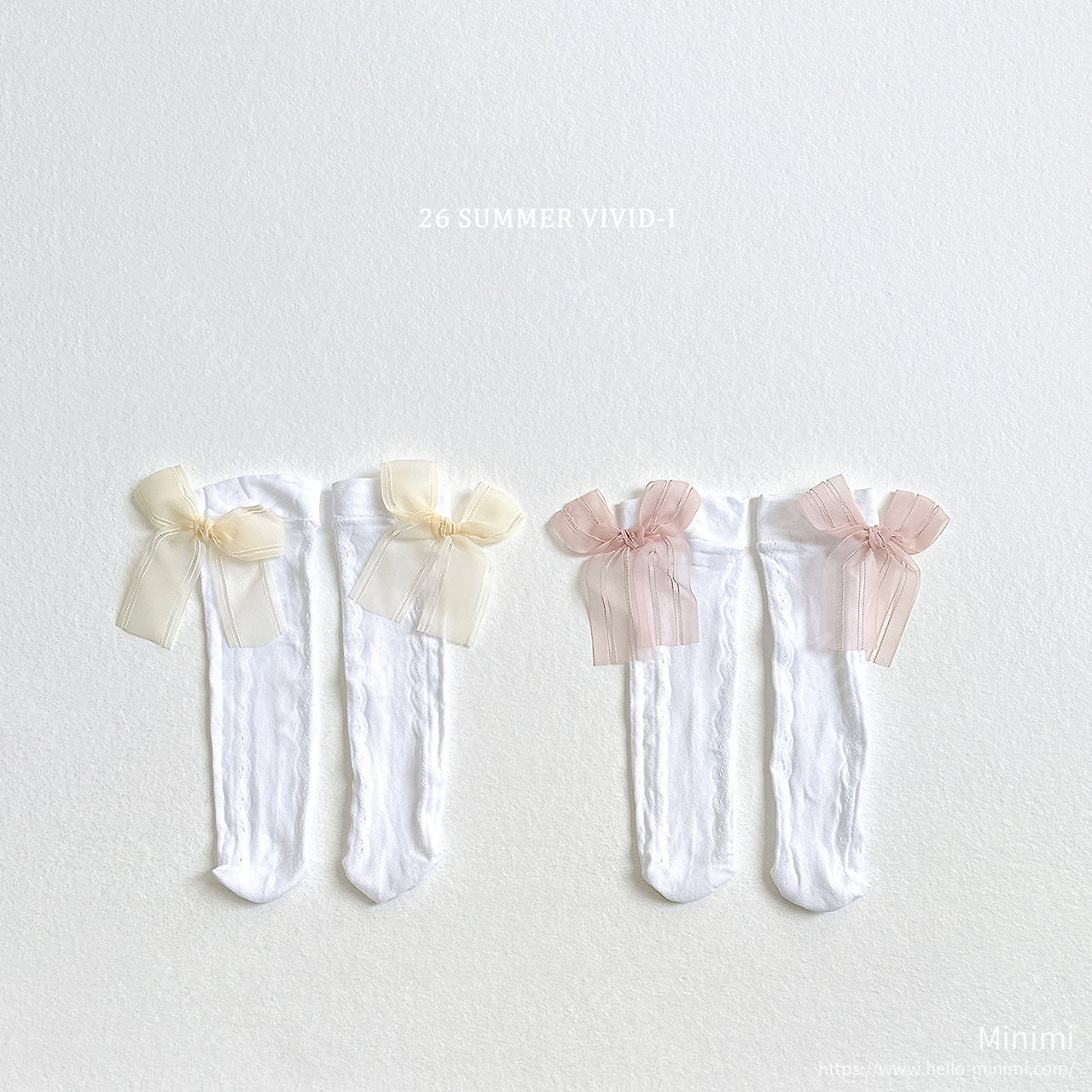 VIVID-I Lace Ribbon Socks - 韓國童裝代購主圖