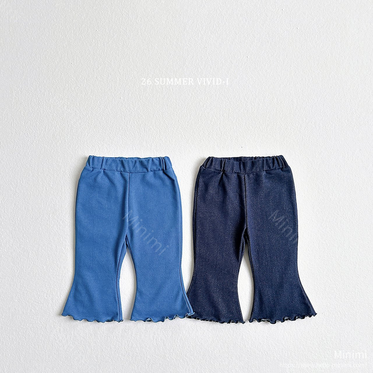 Summer Indigo Flared Cropped Pants