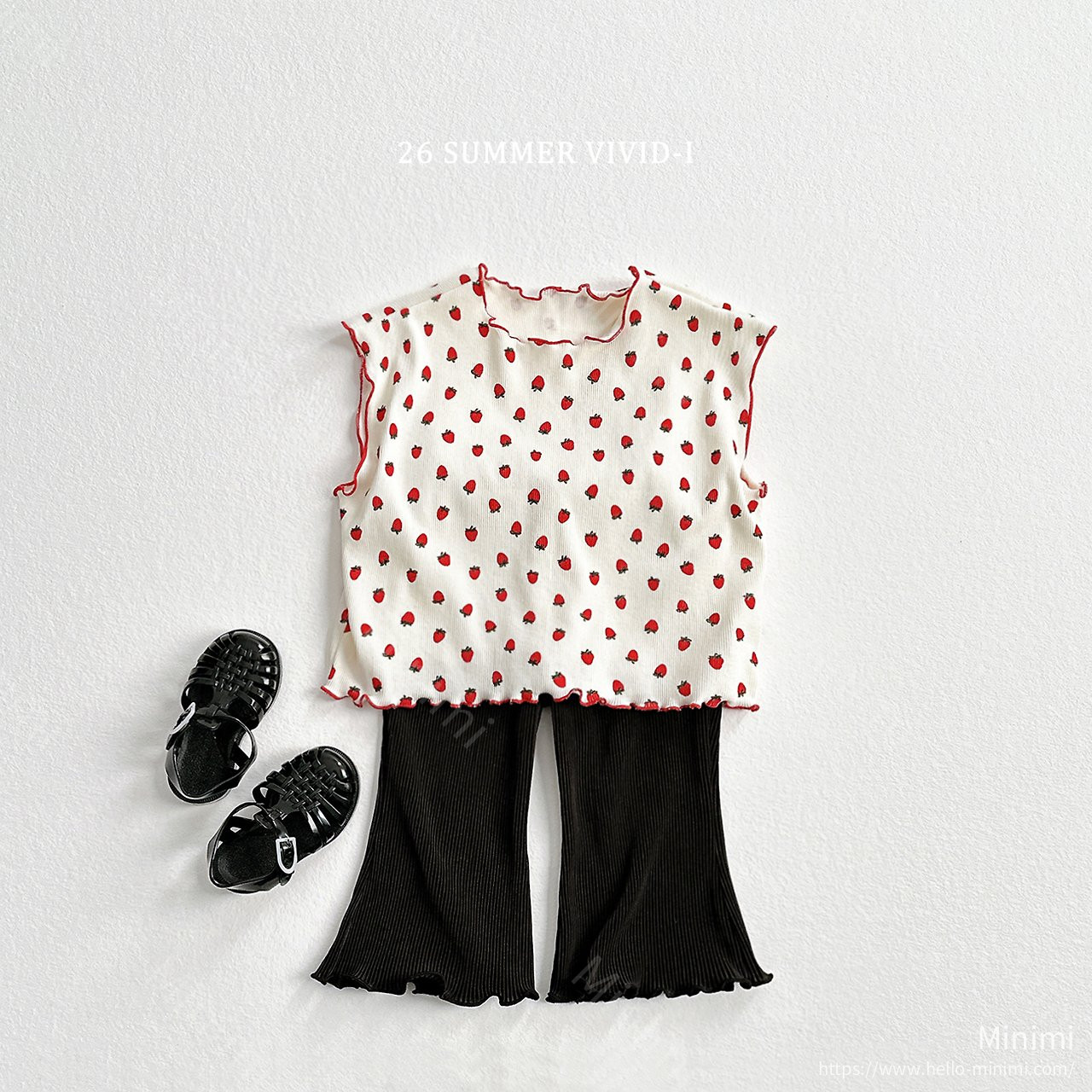 VIVID-I Strawberry Dot Fluted T-Shirt 細節圖 8