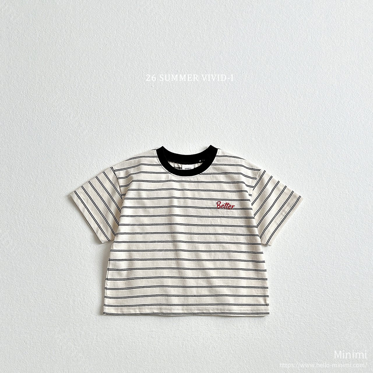 VIVID-I Better Embroidery Striped T-Shirt 細節圖 3