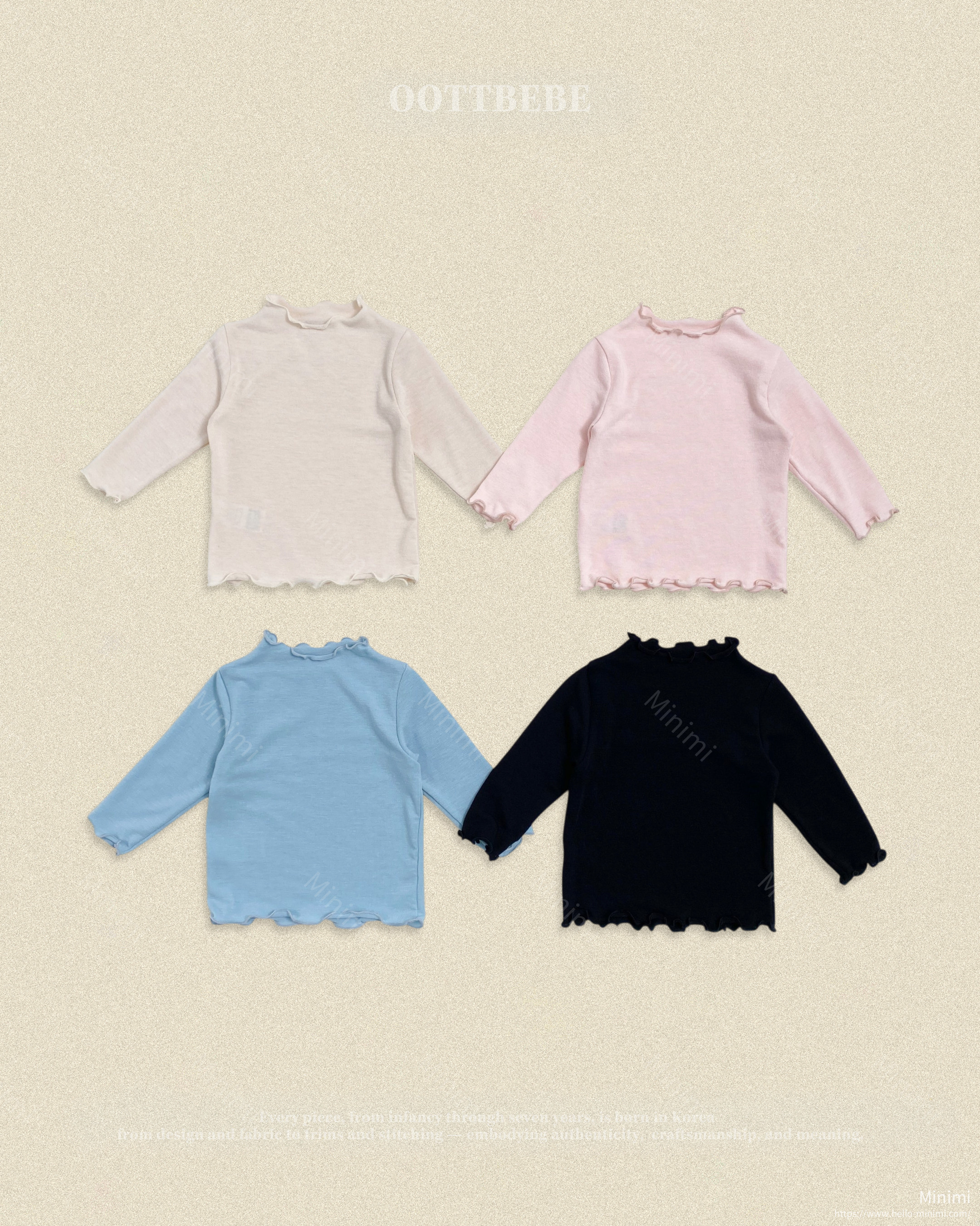 oott bebe Pastel Ruffle T-shirt - 韓國童裝代購主圖