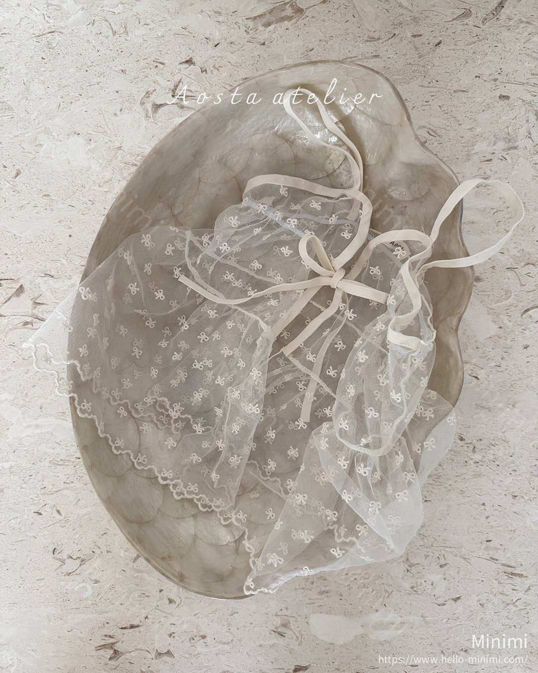 Aosta atelier Lace Ribbon Open Dress 細節圖 2