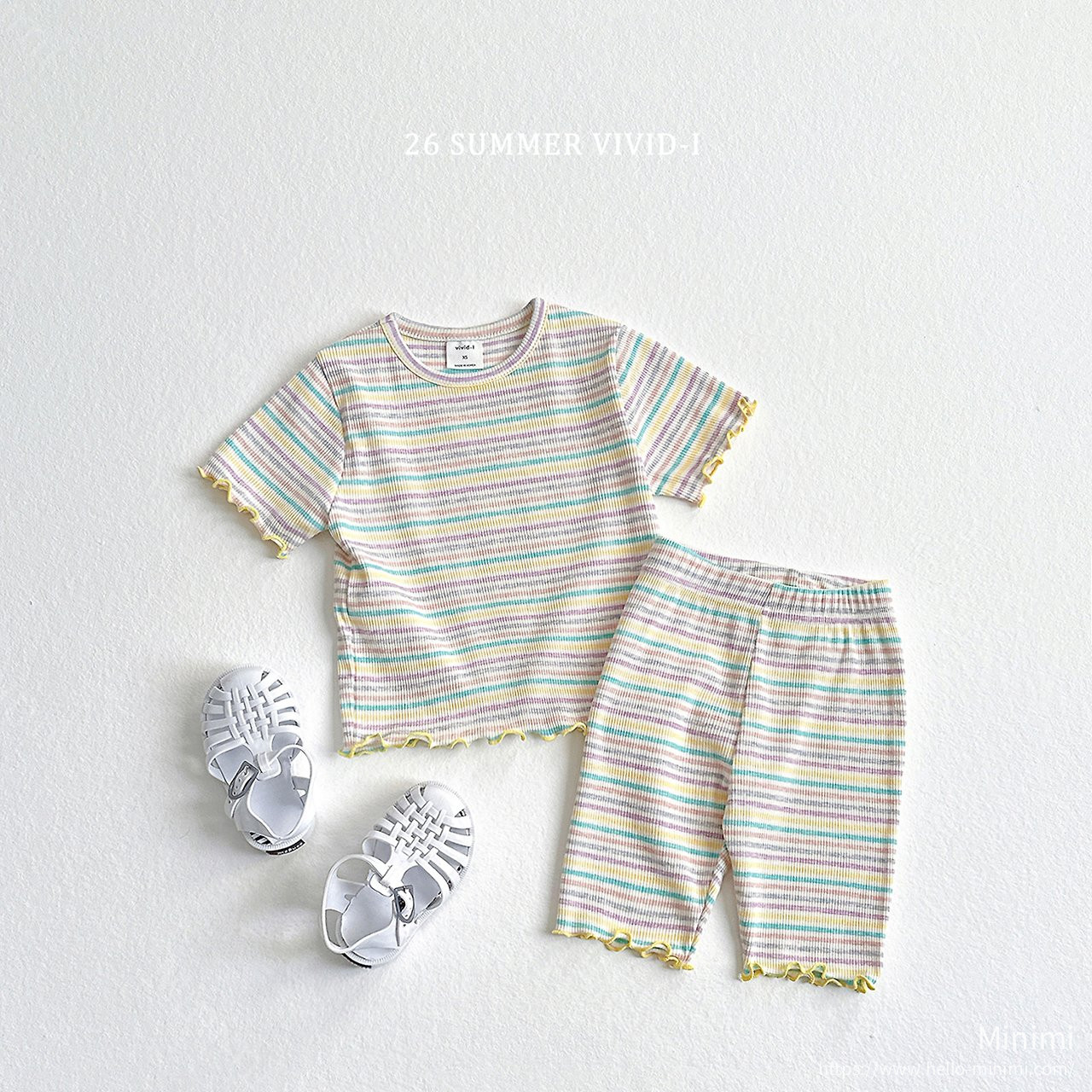 VIVID-I Rainbow Ribbed Fluted T-Shirt 細節圖 8
