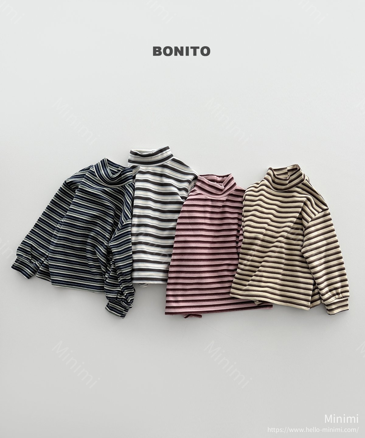 BONITO Retro Loose Stripe Turtleneck 細節圖 1