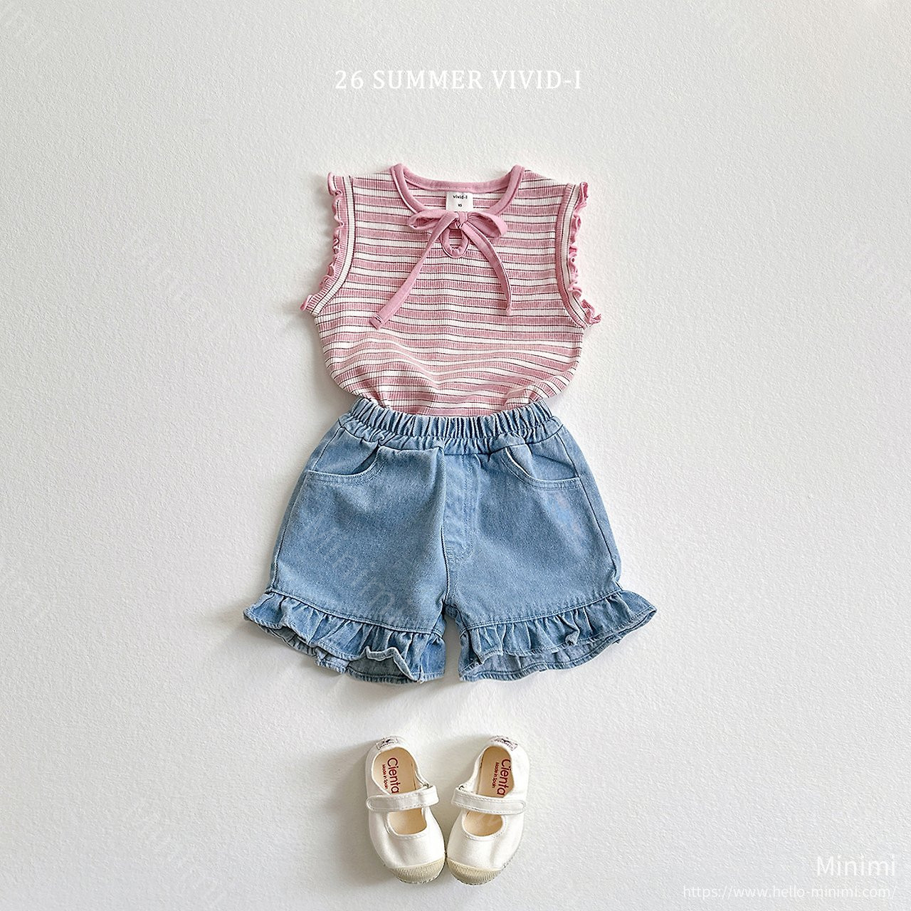 VIVID-I Ruffle Non-fade Denim Shorts 細節圖 5
