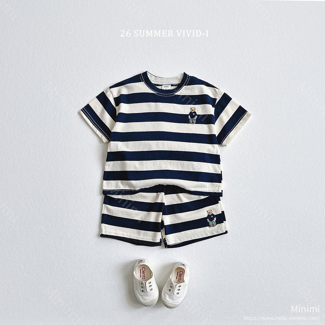 VIVID-I Bear Embroidery Striped Set 細節圖 5