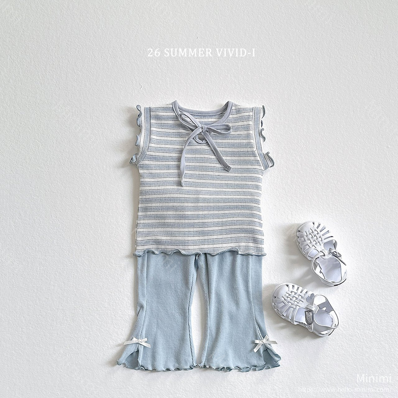 VIVID-I Ribbon Hole Striped Sleeveless Top 細節圖 13