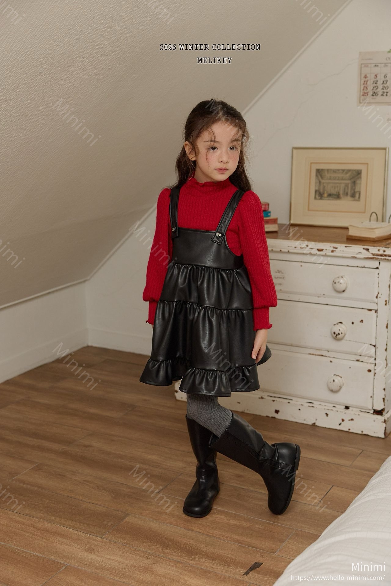 Melikey Chic Leather Tiered Dress 細節圖 18