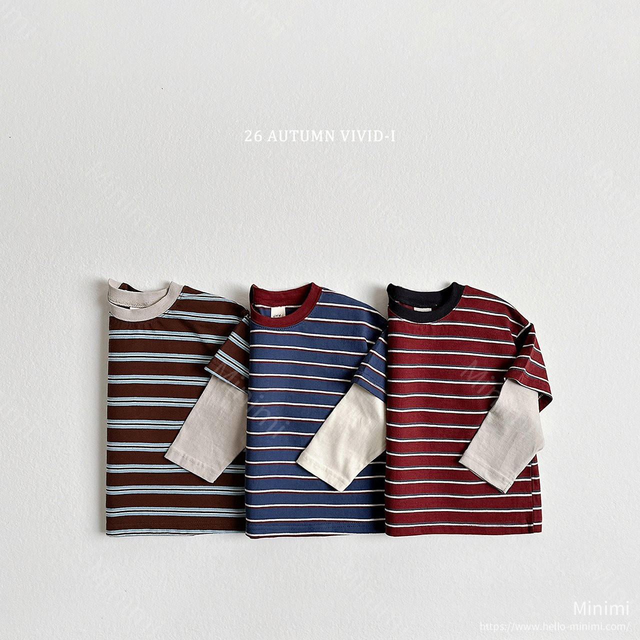 VIVID-I Multi Stripe Double T-shirt - 韓國童裝代購主圖
