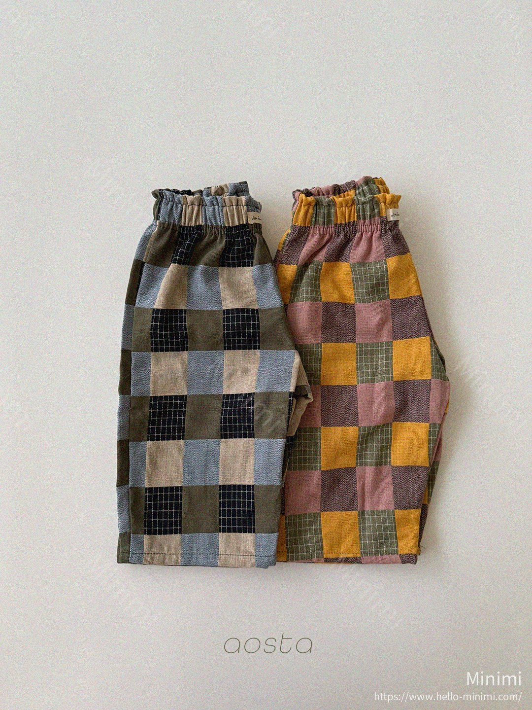 Aosta atelier Patchwork Pants - 韓國童裝代購主圖