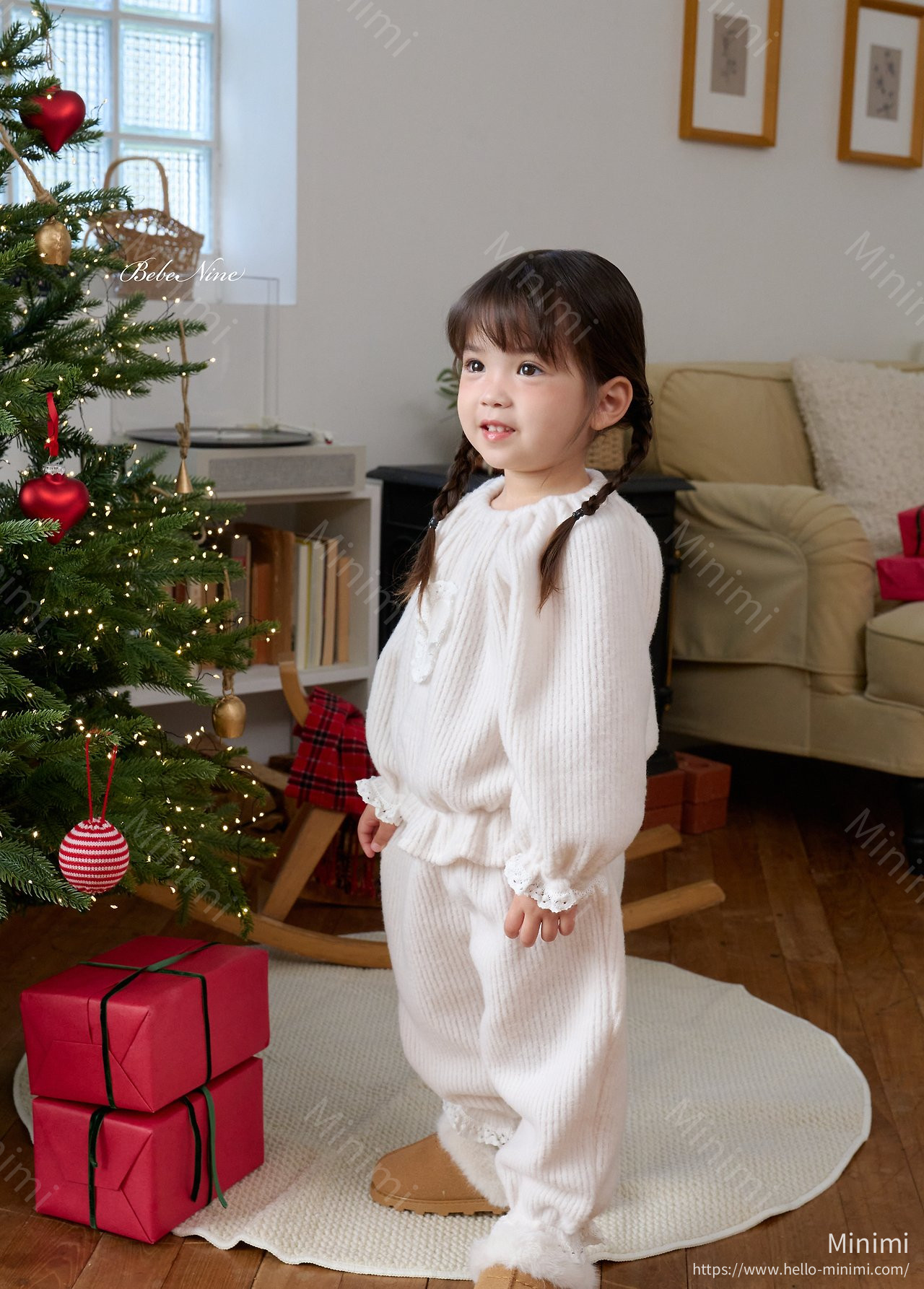 bebe nine Heart Brushed-Lining Frill Top 細節圖 4