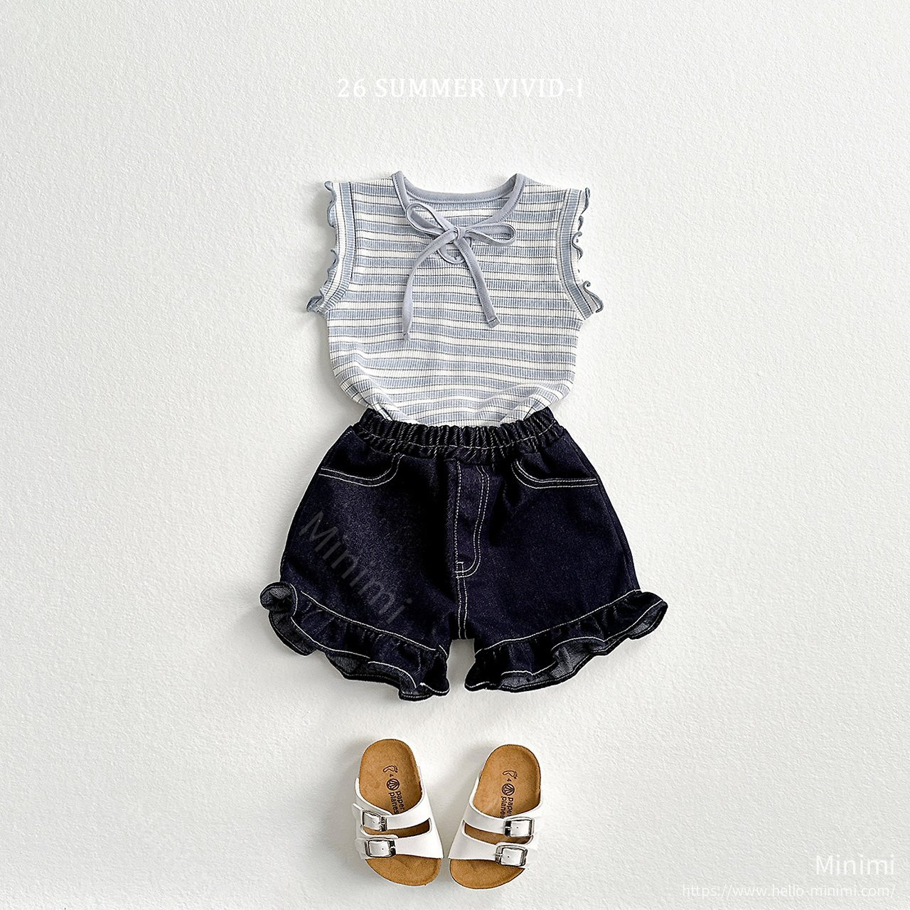 VIVID-I Ribbon Hole Striped Sleeveless Top 細節圖 9