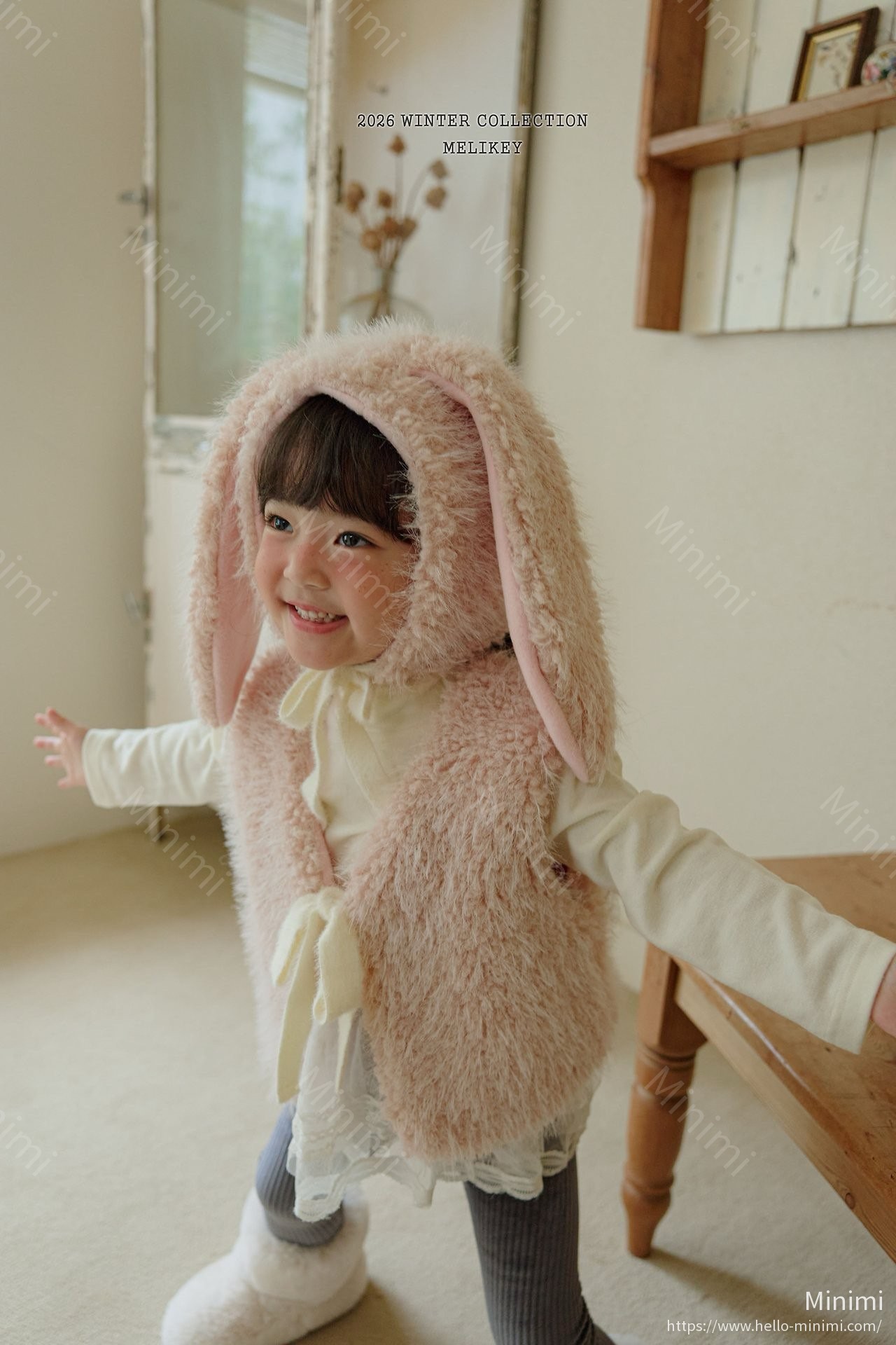 Melikey Rabbit Fur Hat 韓國童裝現貨